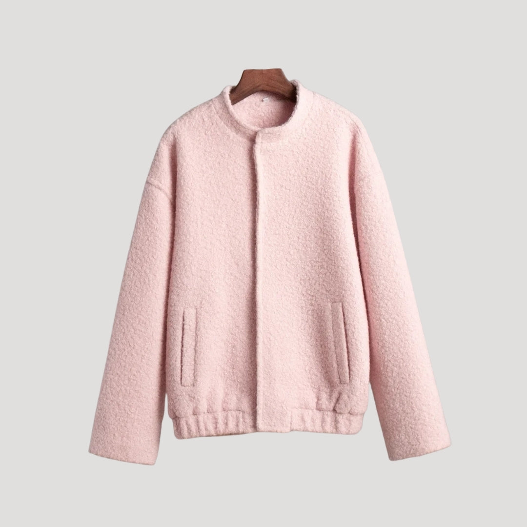 Stilla | Blød Boucle Zip up Bomberjakke