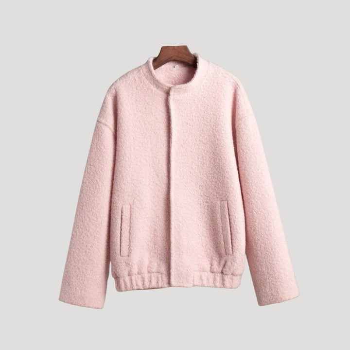 Stilla | Blød Boucle Zip up Bomberjakke