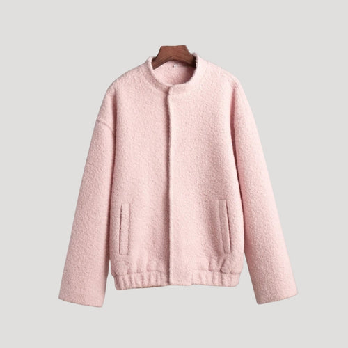 Stilla | Blød Boucle Zip up Bomberjakke