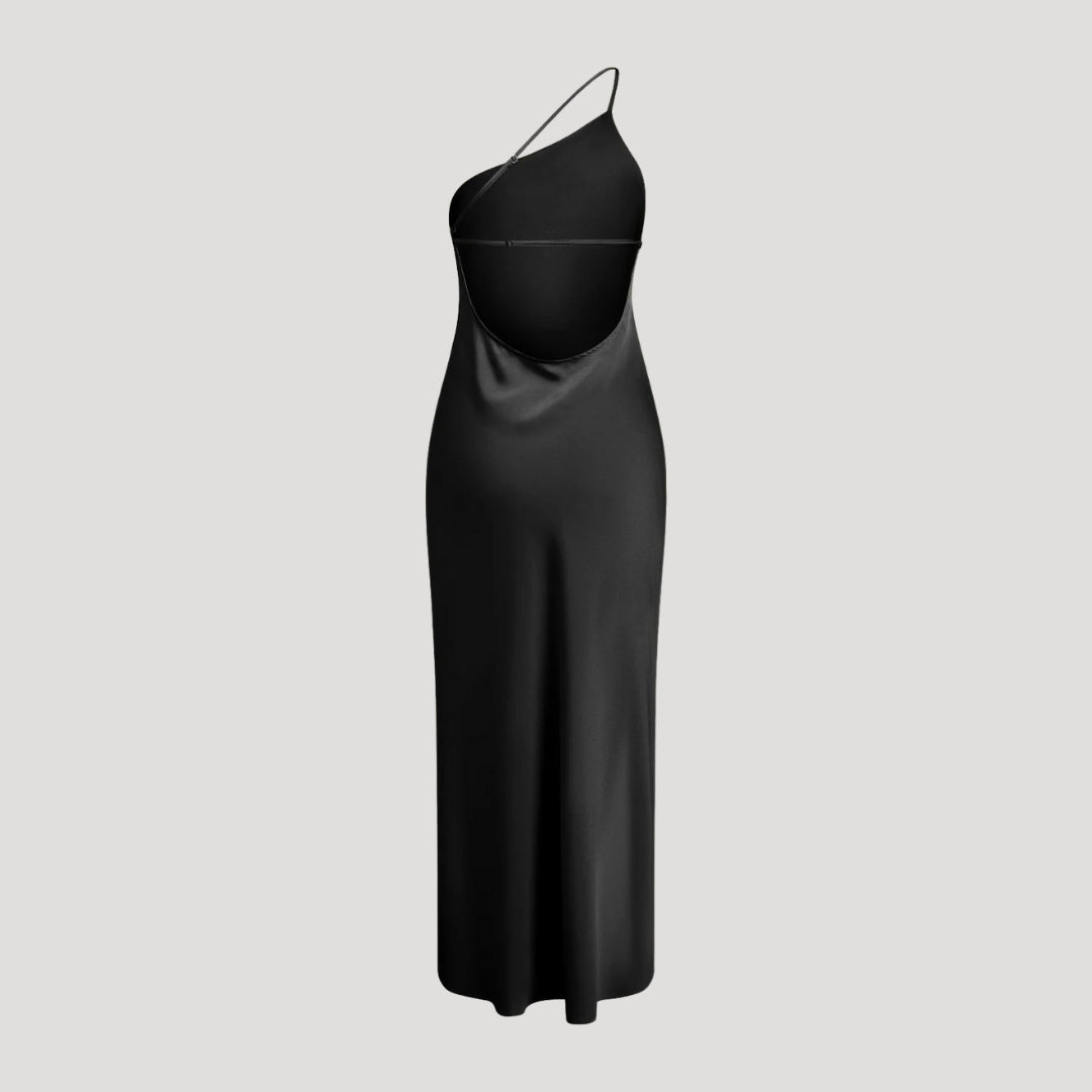 Stilla | Kvinders Satin Maxikjole Med Én Skulder