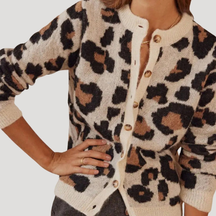Stilla | Leopard Og Stribet Strik Strikketrøje