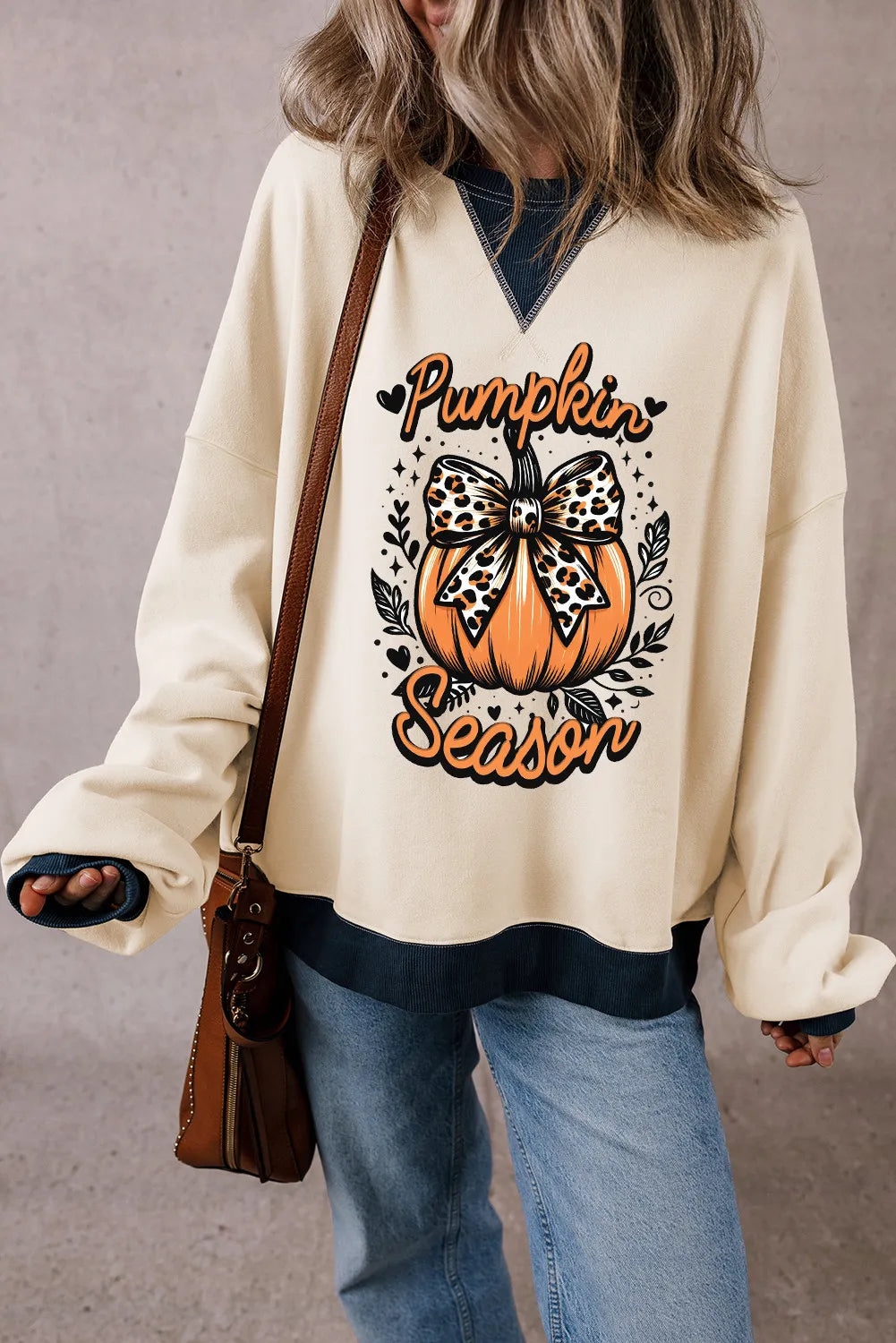 Stilla | Langærmet Sweatshirt med Græskar grafik