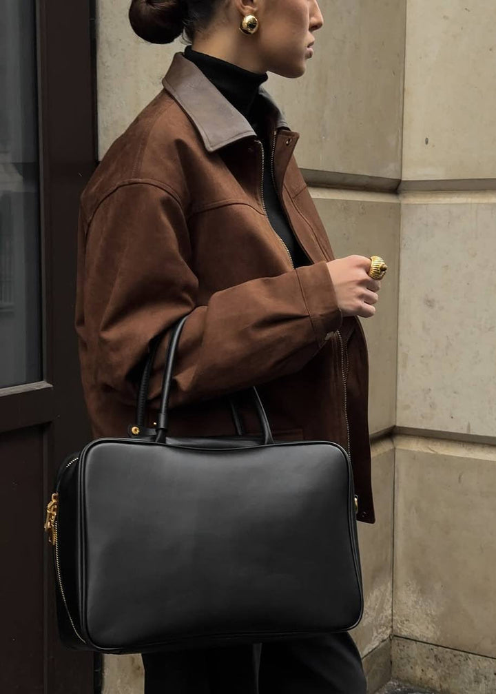 Stilla | Edge - Oversized suedejakke med kontrastkrave