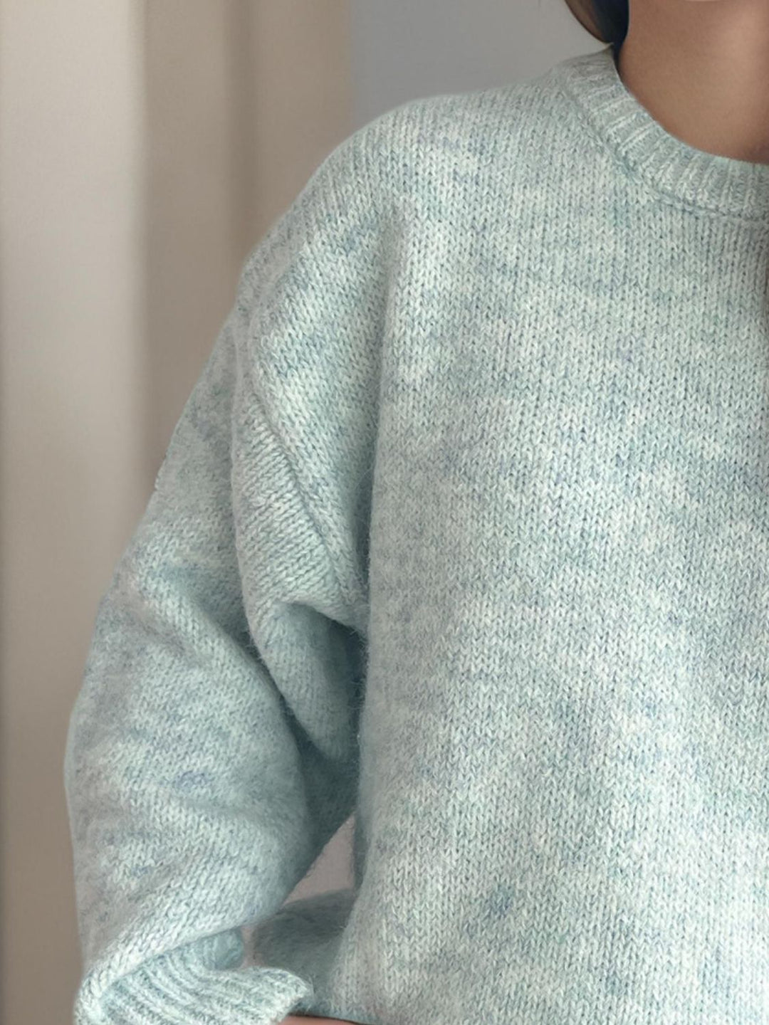 Stilla | Strikpullover med Rundhals og Lange Ærmer