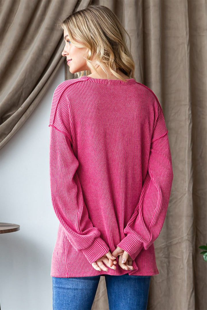 Stilla | Heimish Langærmet shirt med ribben sømme til afslappet look