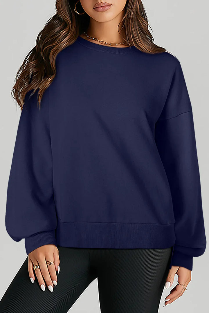 Stilla | Sweatshirt med lange ærmer og rund halsudskæring Oppe og Nede
