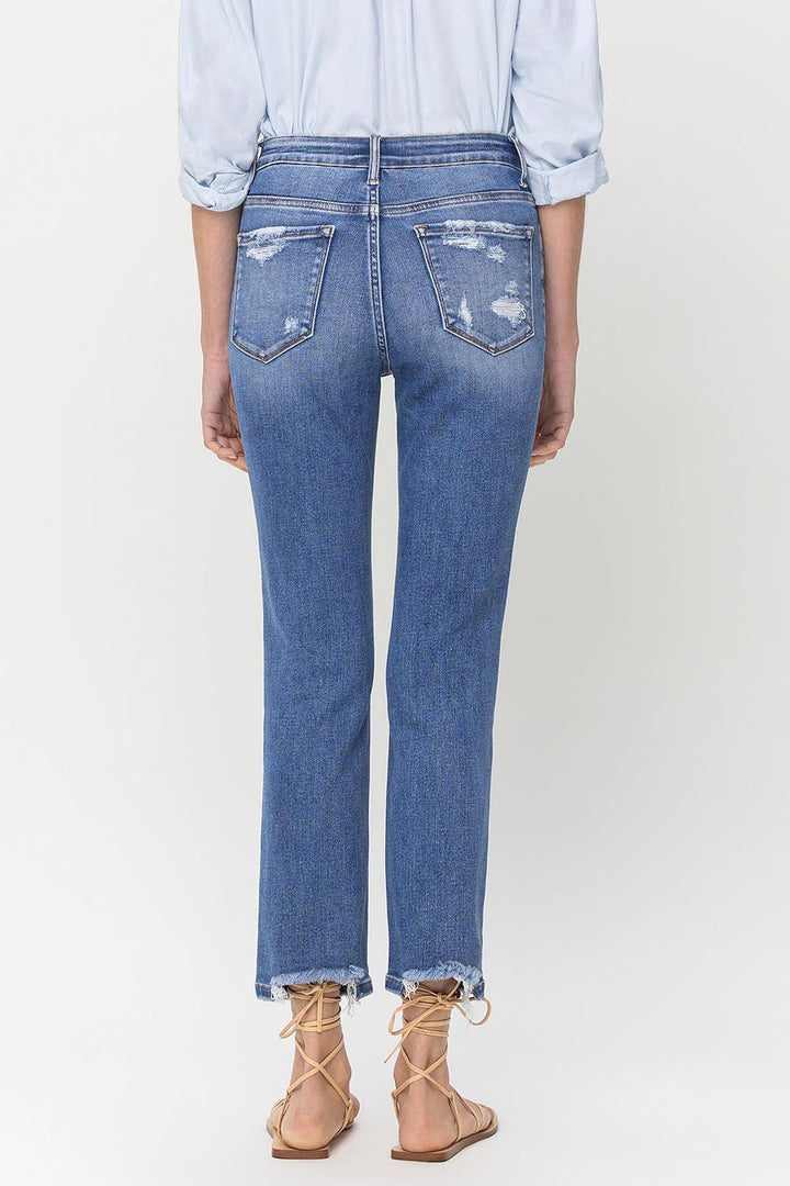 Stilla | Højtaljede Rå Kanten Lige Jeans