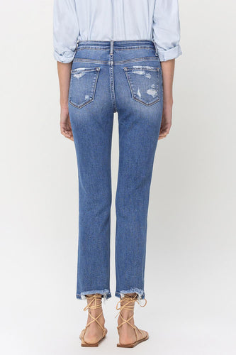 Stilla | Højtaljede Rå Kanten Lige Jeans