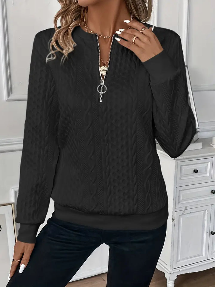 Stilla | Krammende Pullover med lynlåsdetalje