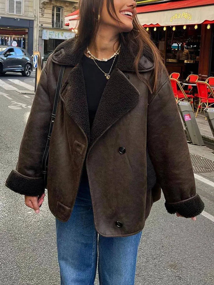 Stilla | Cozy Oversized Fleece-Lined Jakke med Reverskrave