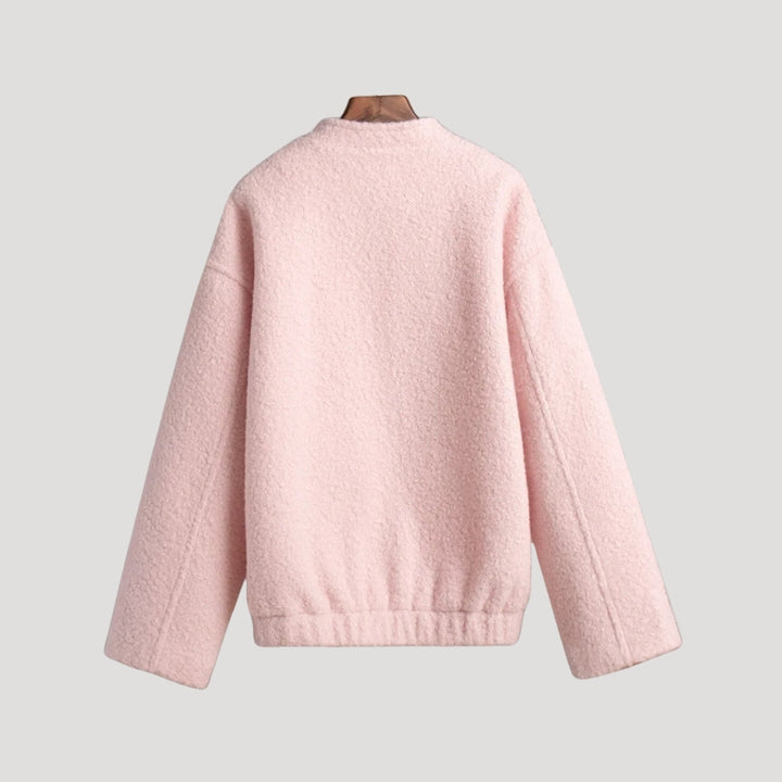 Stilla | Blød Boucle Zip up Bomberjakke