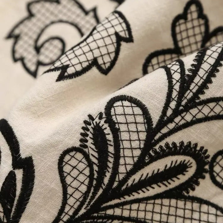 Stilla | Kvindernes Broderede Sæt Halterneck Top Og Miniskørt