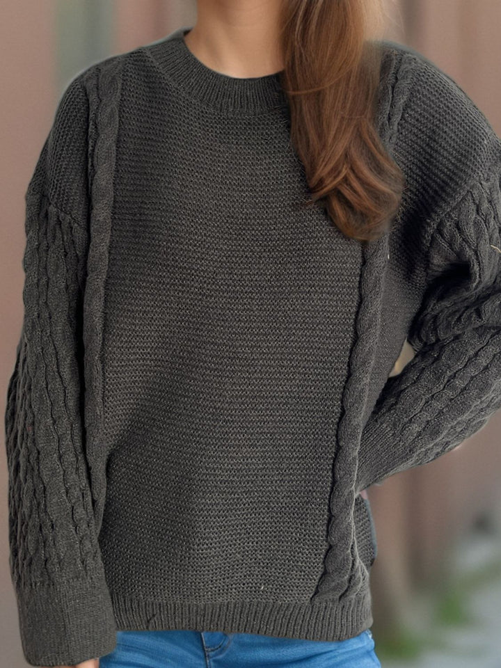 Stilla | Snippet Pullover med Lange Ærmer og Rund Halsudskæring
