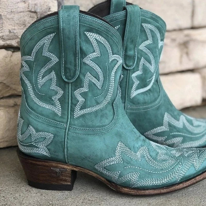 Stilla | Broderede Cowboystøvler i Læder