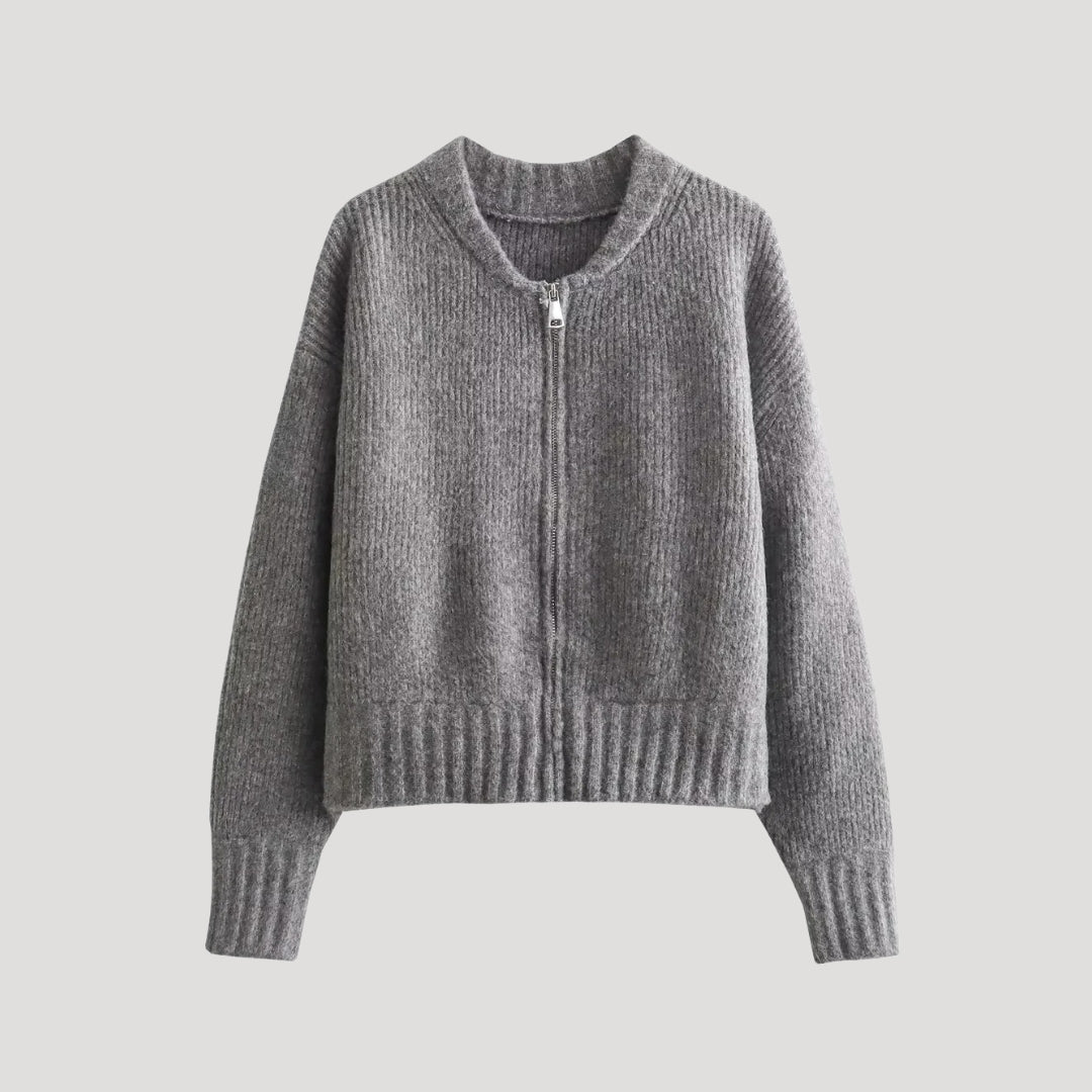 Stilla | Kvinder Ribbet Zip up Strikketrøje