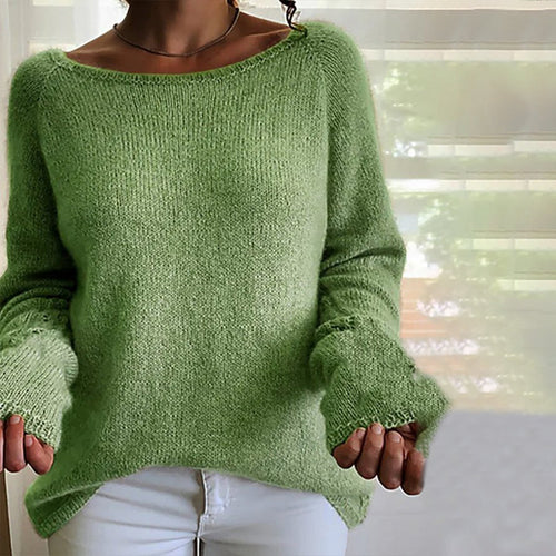 Stilla | Pullover Enfarvet Frisk Med Rund Halsudskæring