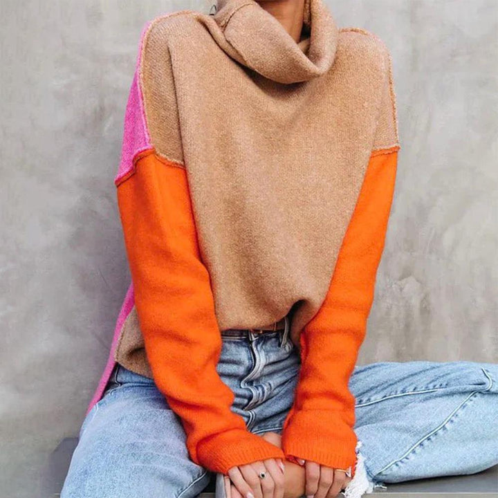Stilla | Farveblok Strikpullover