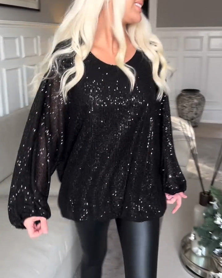 Stilla | Elegant Top Med Pailletter