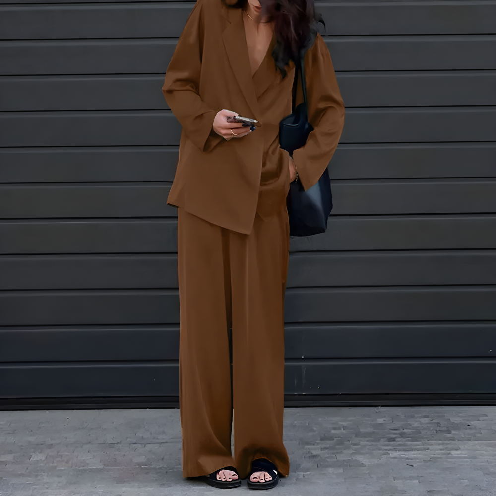 Stilla | Elegant Løst Skåret Bukser Med Oversize Blazer