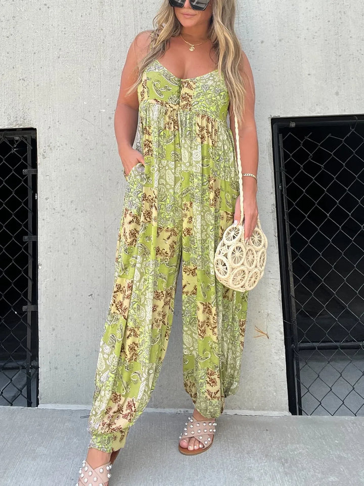 Stilla | Casual Jumpsuit med Patchworktryk