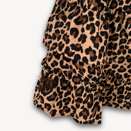 Stilla | Kvinders Leopardprint Mini Skirt Flæsekant Polyester Festtøj