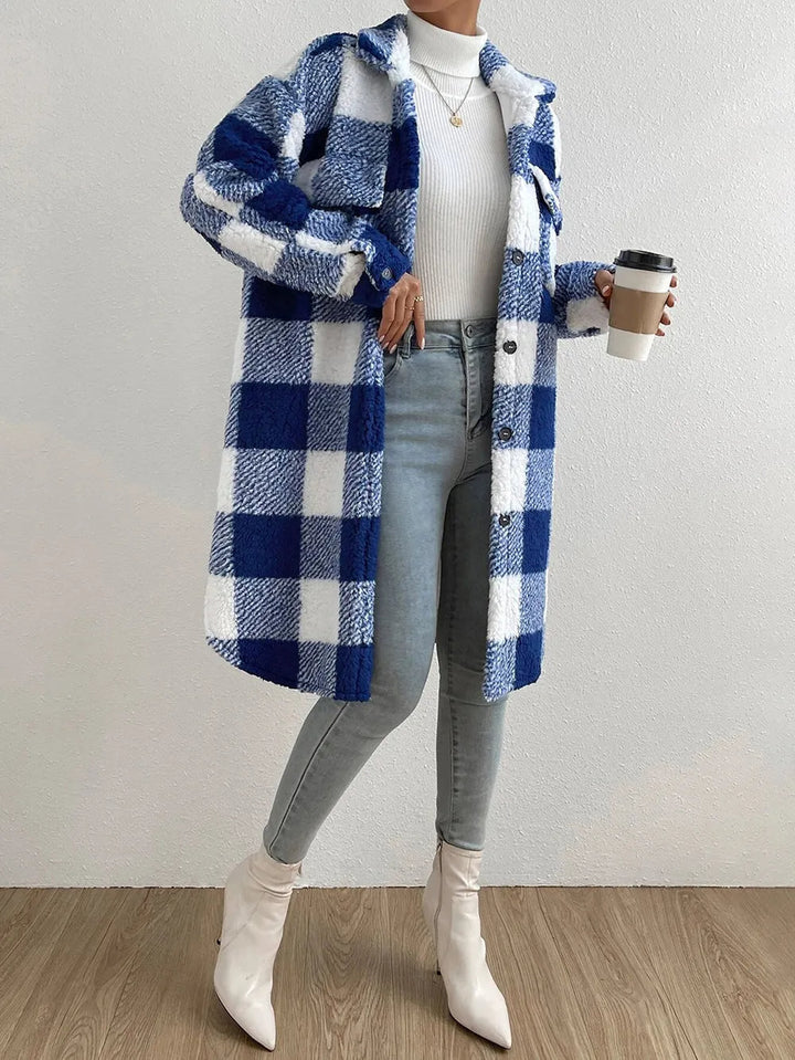 Stilla | Dame Oversized Langfrakke I Ternedesign