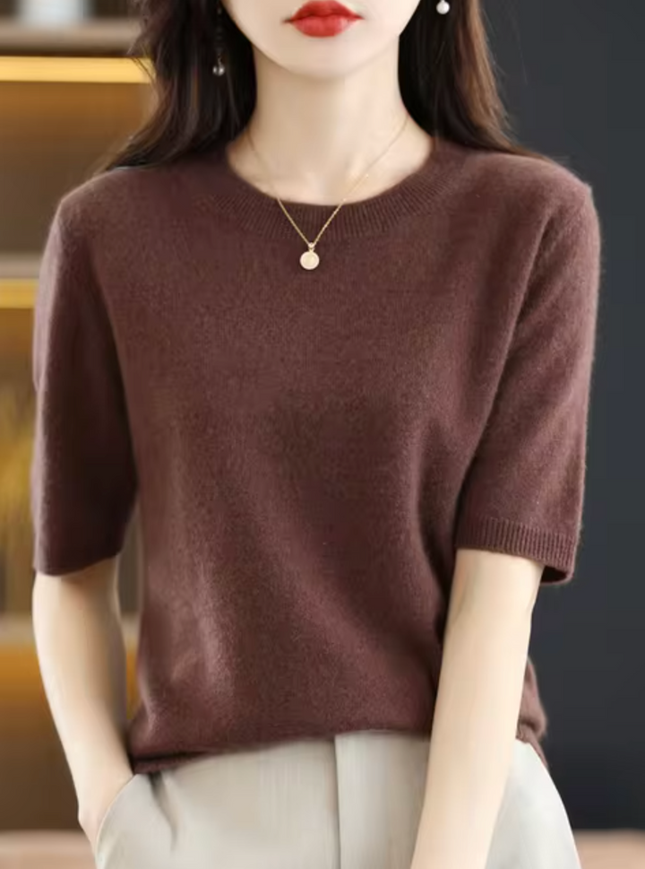 Stilla | Kortærmet Sweater I Uld Og Cashmere