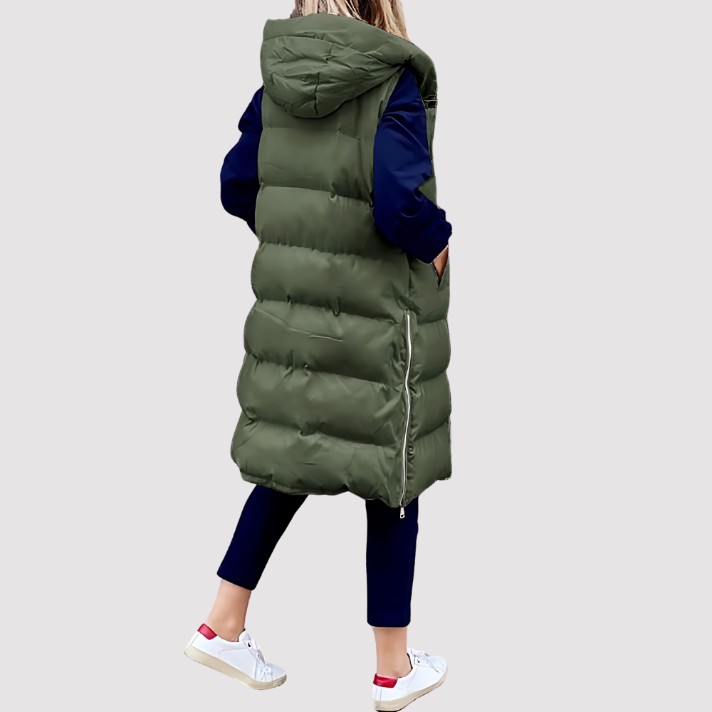 Stilla | Fashionabel Lang Frakke Med Hætte