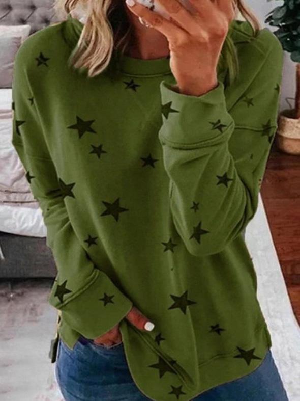 Stilla | Varmer Stjerne Tryk Rundhals Pullover Ideel til vinteren