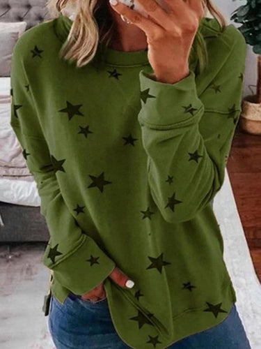 Stilla | Varmer Stjerne Tryk Rundhals Pullover Ideel til vinteren
