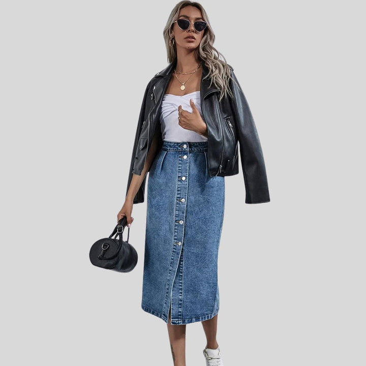 Stilla | Midi Skørt Chic lavet af Jeans