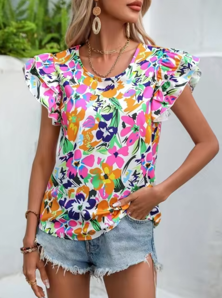 Stilla | Sommerbluse med blomster mønster