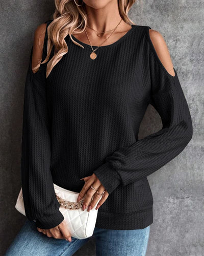 Stilla | Casual Sweater Med Skulderfri Og Lange Ærmer