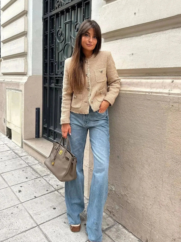 Stilla | Elegant Kort Tweed-Jakke til Damer