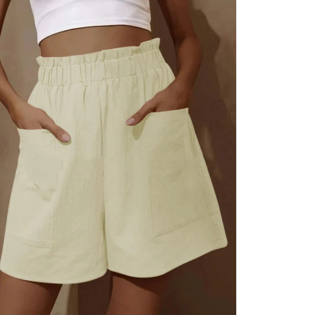Stilla | Shorts I Bomuld Og Linned Med Høj Talje