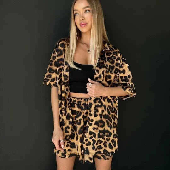 Stilla | To-delt Sæt Med Leopardmønster Stil