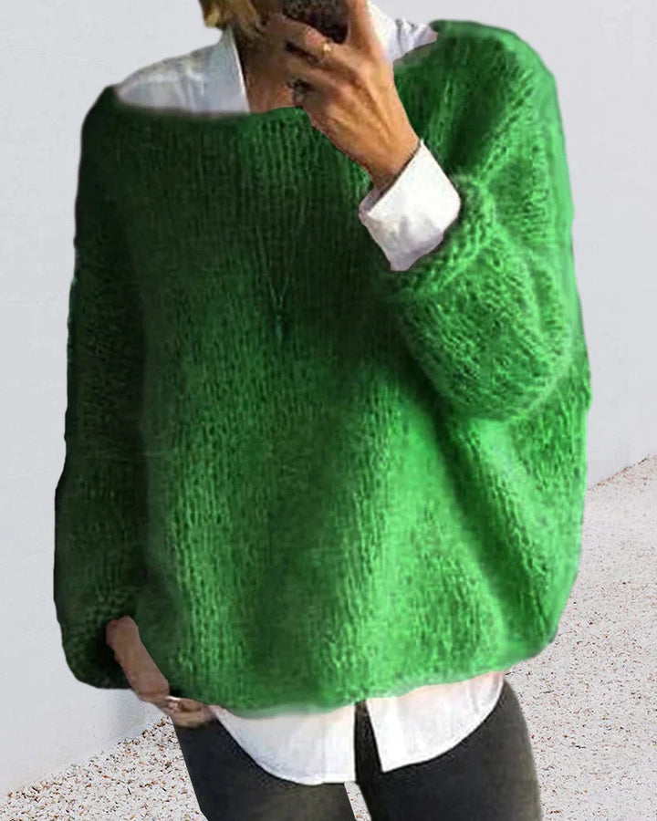 Stilla | Sweater med farvet hals
