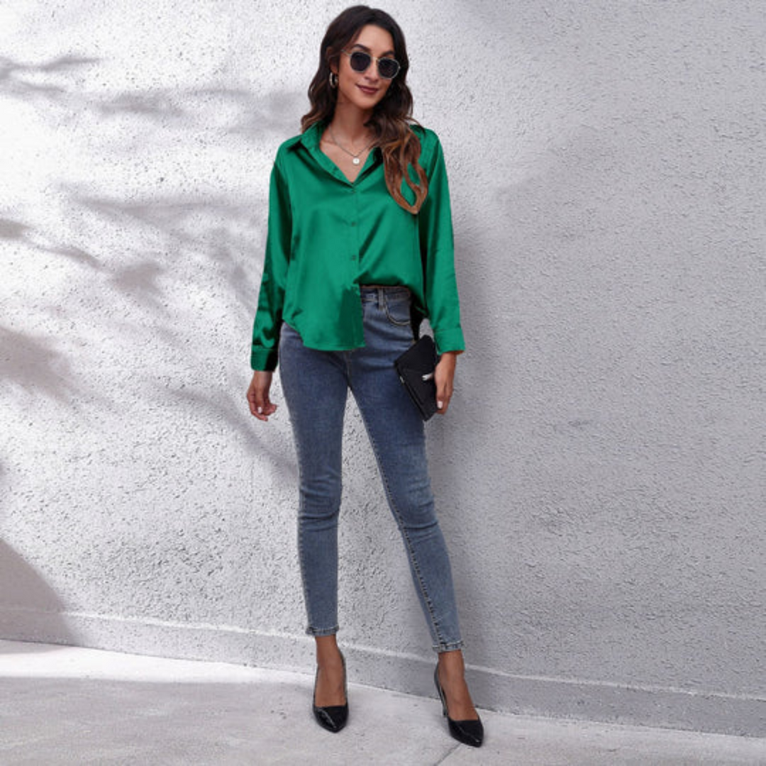 Stilla | Dame Satin Sommerbluse