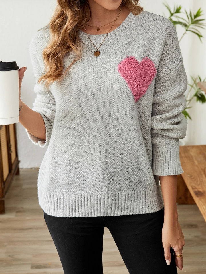 Stilla | Varmer Sweatshirt Med Hjerteprint