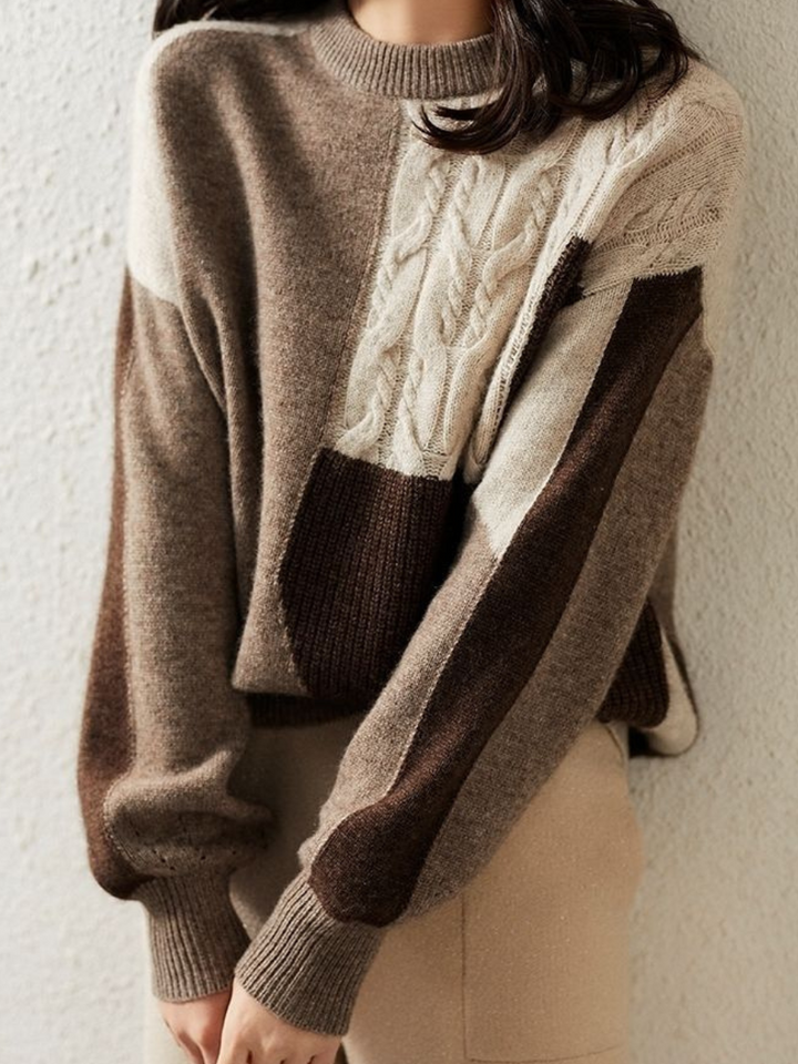 Stilla | Chic & Amp; Stilfuld Strik Sweater I Kontrastfarve