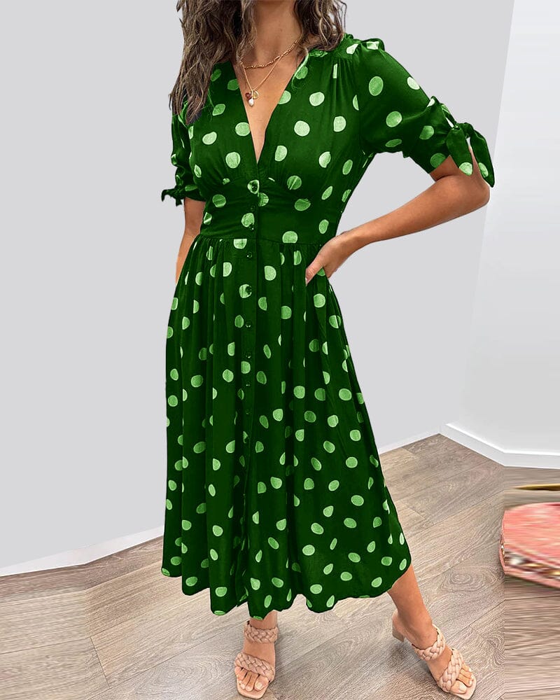 Stilla | Polka Dots V-hals Kjole