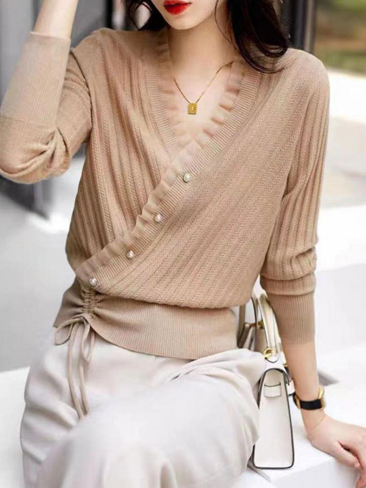 Stilla | Bluse Langærmet V-hals Bluse