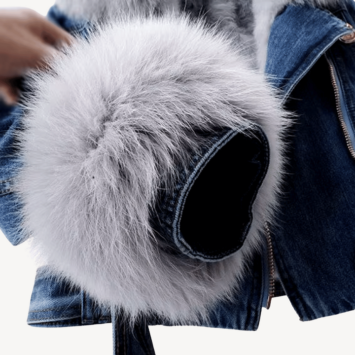 Stilla | Künstpelsforet Denimjakke til kvinder