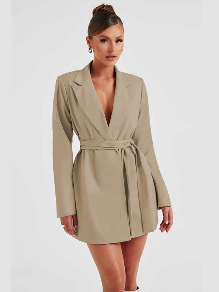 Stilla | Robe blazer sort med V-udskæring