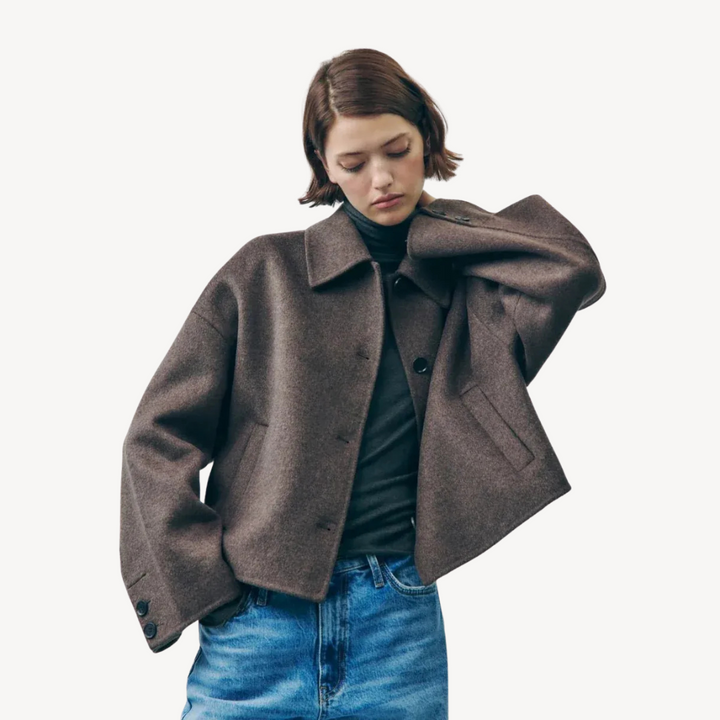 Stilla | Dame Brun Oversize Kort Jakke