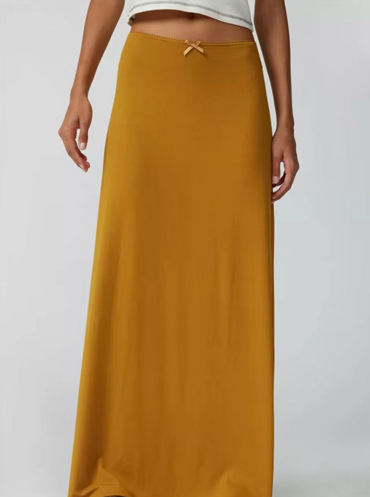 Stilla | Elegant Lang Bomuldsnederdel