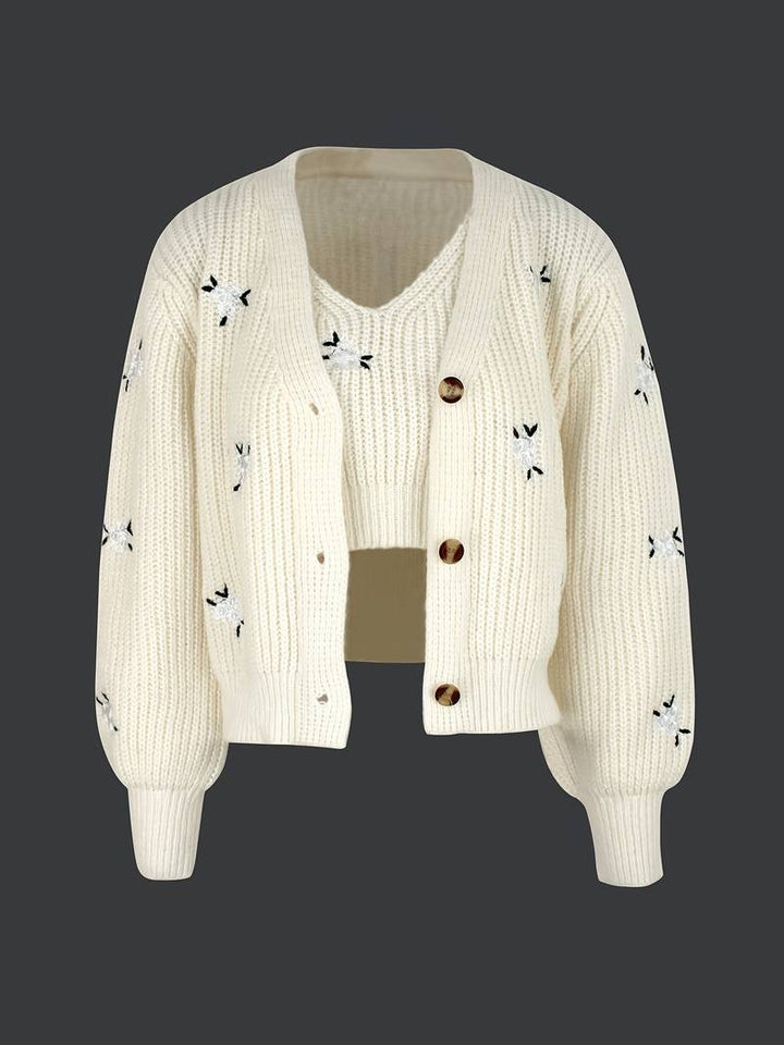 Stilla | Cardigan Og V-udsnit-shirt