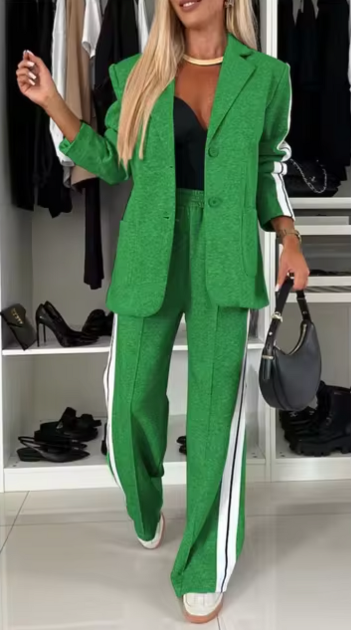 Stilla | Elegant sæt af blazer og bomuldsbukser