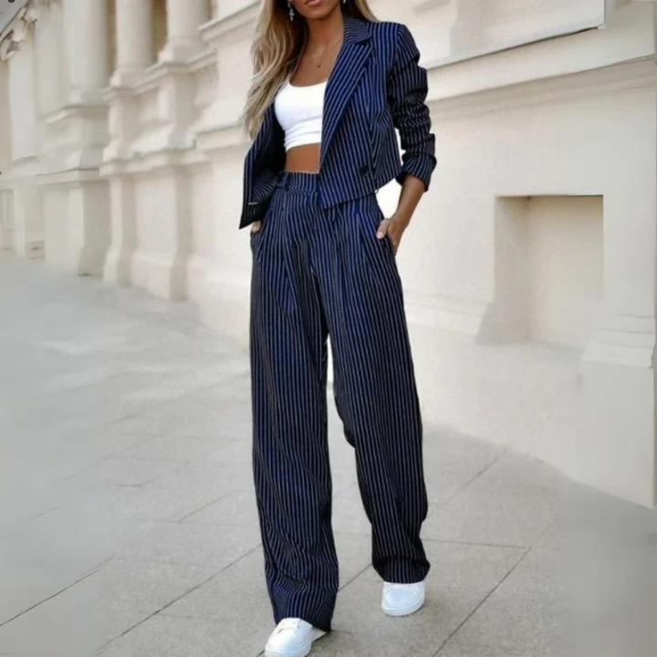 Stilla | Stribet Blazer og Bukser