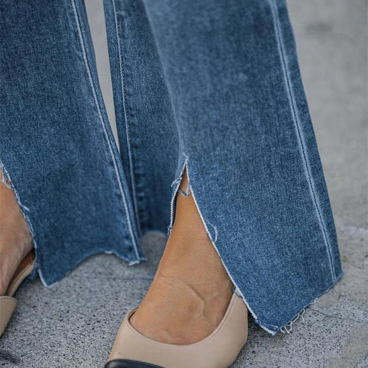Stilla | Elegante Jeans Med Elegante Detaljer Ved Den Frynset Kant